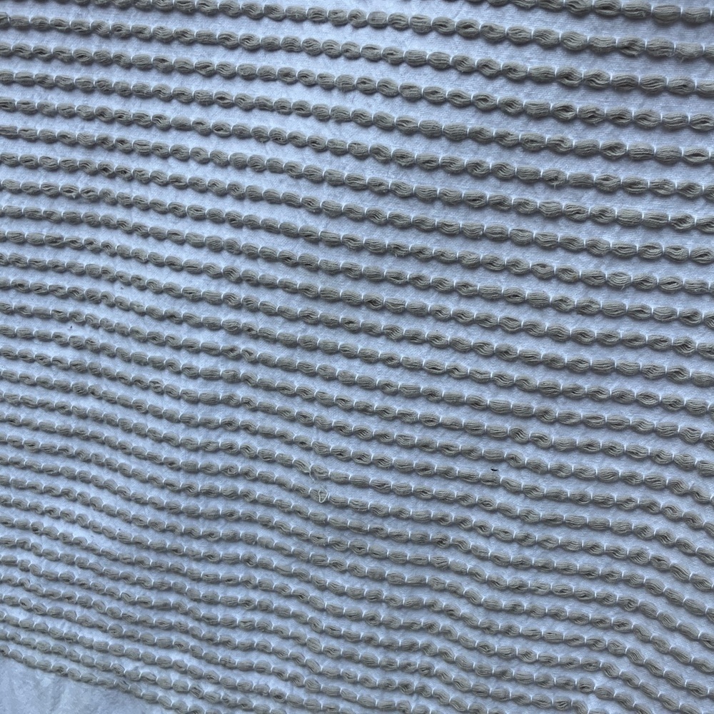 Caro Home 100% cotton shower curtain with woven accent blue, gray, white perfect - Picture 4 of 11
